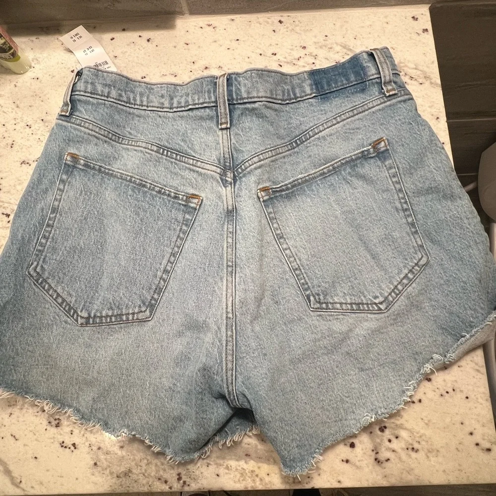 Abercrombie & Fitch Light Blue High-Waist Denim Jean Shorts - Picture 2 of 4